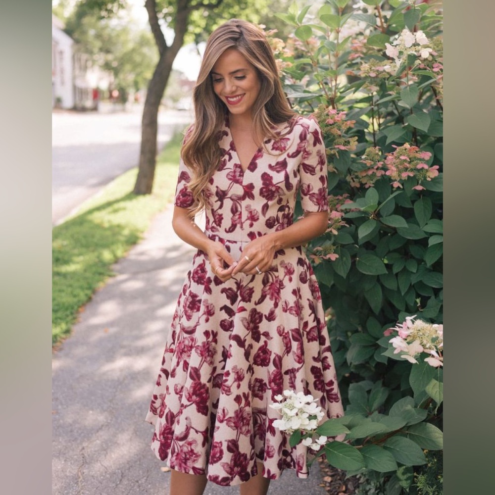 NWT Edith Floral Print A Line Dress